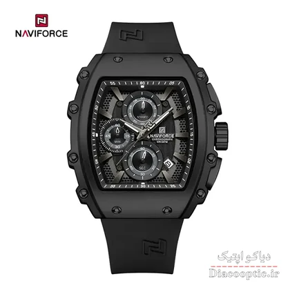 ساعت مچی مردانه سه موتور برند نیوی فورس NAVIFORCE 8070 بند رابر