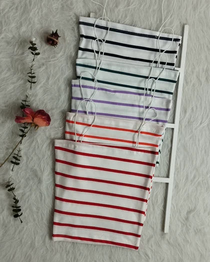 کراپ راه راه بند ماکارون زنانه کد 403020