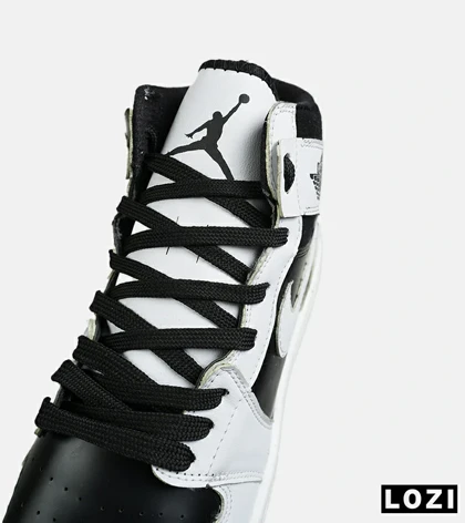 کفش کتانی مردانه و زنانه ساق‌دار سفید مشکی NIKE jordan 1 مدل 8481