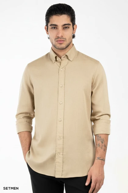 پیراهن مردانه آستین بلند لینن