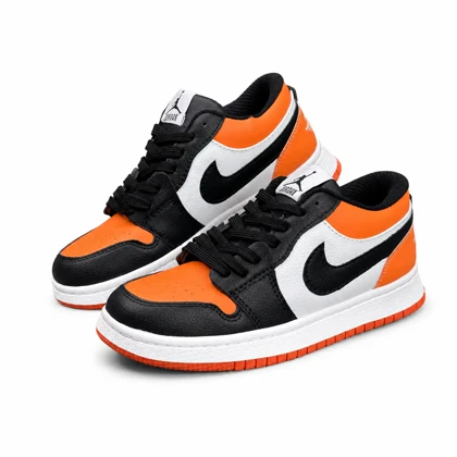 کفش کتانی زنانه مدل جردن وان مشکی نارنجی Nike Air Jordan1
