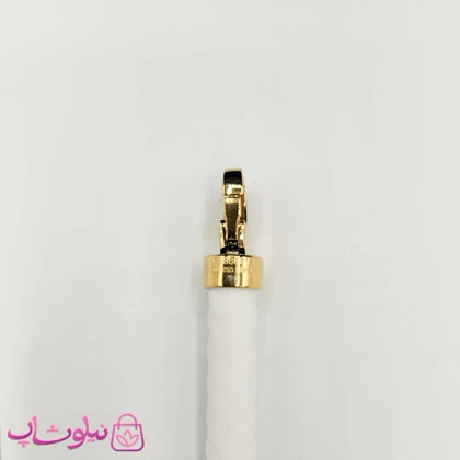 دستبند امگا رابر سفید با قفل طلایی سایز لارج کیفیت مستر کد 1100