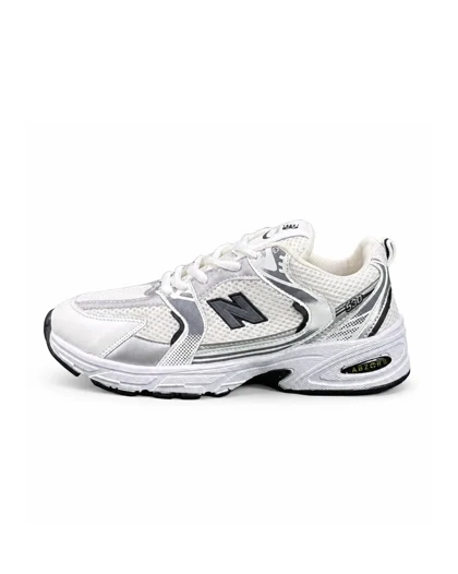 کفش کتانی مردانه مدل نیوبالانس530 سفید نقره ای New BALANCE530
