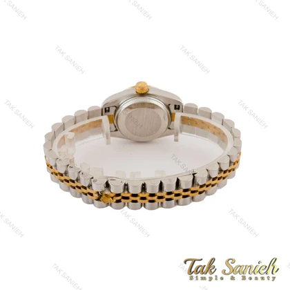 ساعت رولکس زنانه دورنگ طلایی صفحه سبز مشکی Rolex-5223-L