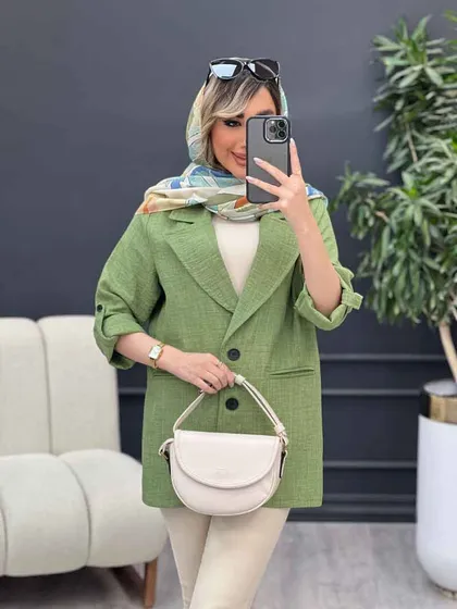 مانتو جیب نما دو دکمه