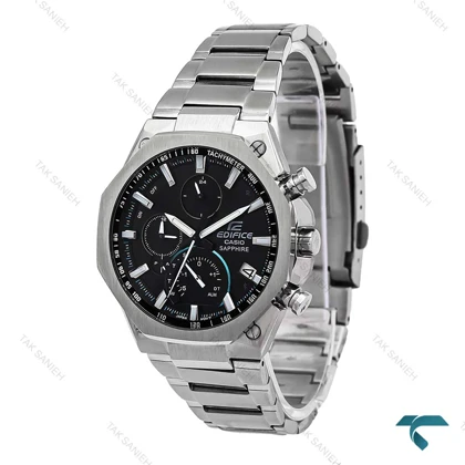 ساعت کاسیو ادیفایس EQB-1100 مردانه نقره ای صفحه مشکی Casio-6672-G