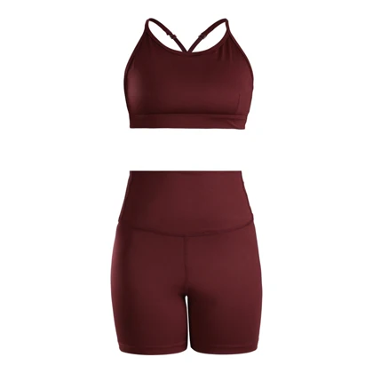 ست نیم‌تنه و کشاله بند ورزشی زنانه الو مدل 4B0153 زرشکی