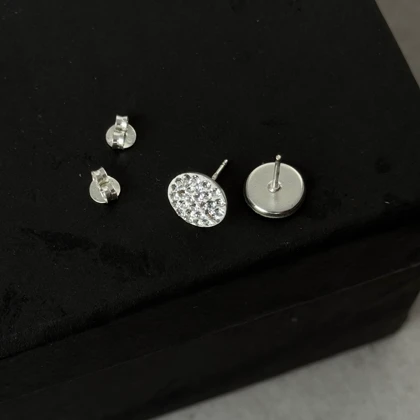 گوشواره نقره نگینی