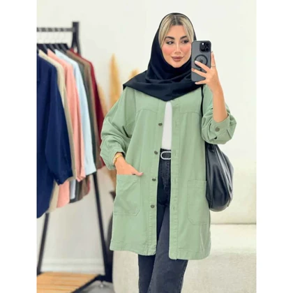 مانتو لینن دو جیب پایین