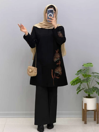 مانتو مزونی کرپ مدیسه کد 458254