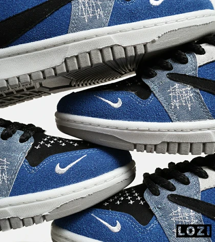 کفش کتانی مردانه آبی مشکی نایک NIKE travis scott
