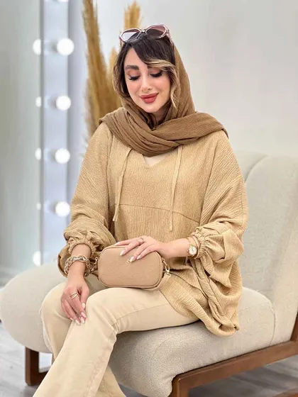 مانتو جلو بسته برش‌دار مارینا