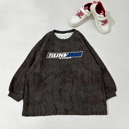 بلوز بچه گانه زغالی SUNMORI زاپ‌دار