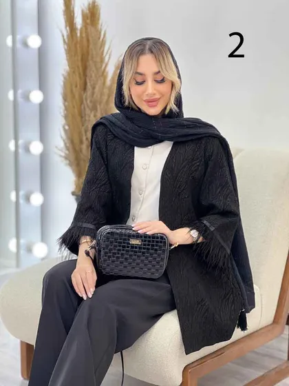 مانتو فکورا آستین پر