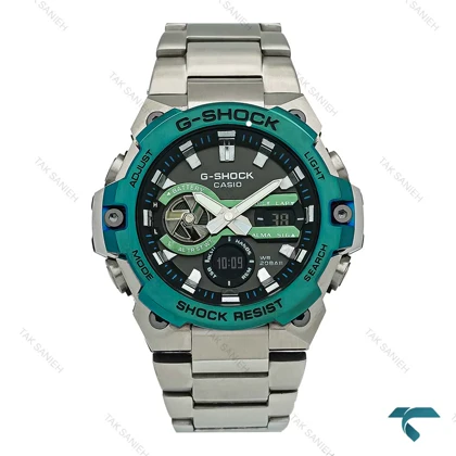 ساعت جیشاک GST-B400 مردانه سیلور صفحه سبز Casio-7411-G