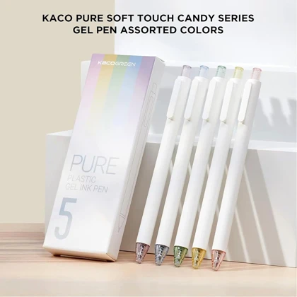 خودکار ژله ای مشکی کاکو Kaco مدل K1015 نوک 0.5 میلی‌متری 5 عددی