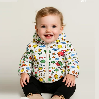 کاپشن بچگانه طرح فانتزی با کلاه