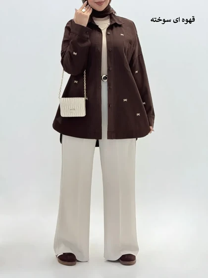 4295-مانتو کتان پاپیونی