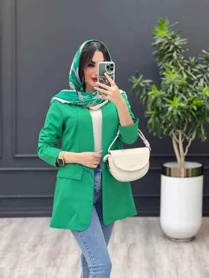 مانتو یقه آرشال جیب نما