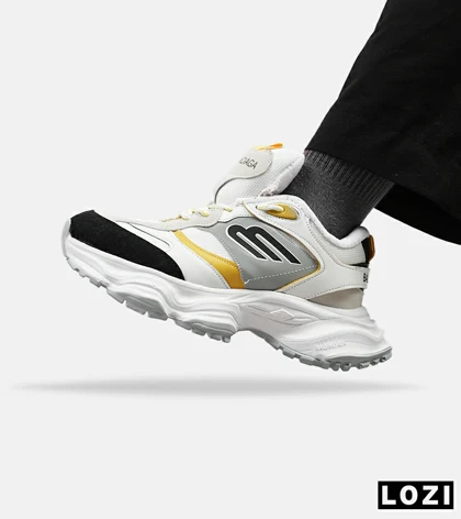 کفش کتانی مردانه و زنانه سفید طوسی زرد BALENCIAGA
