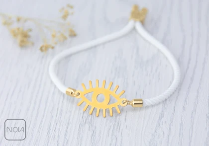 دستبند استیل بافت چشم نظر