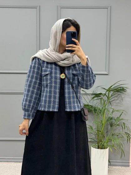 ست پیراهن مانتویی و کت شانل ملودی