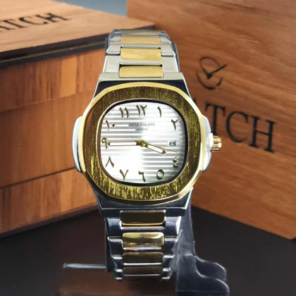 ساعت مچی مردانه پتک فیلیپ Patek Philippe تاریخ دار با قفل پروانه ای ضامن دار کد 2