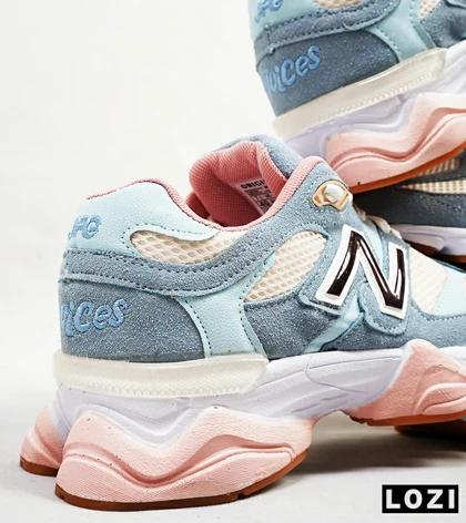 کفش کتانی زنانه آبی سفید صورتی NEW BALANCE 9060