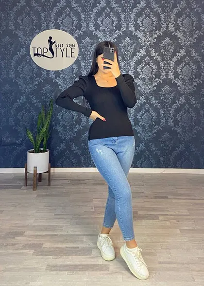 بلوز سرشانه چین‌دار کد : 7688