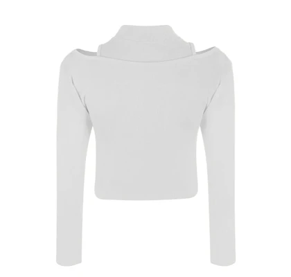 کراپ تاپ زنانه پپا مدل Layer رنگ سفید