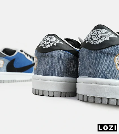 کفش کتانی مردانه آبی مشکی نایک NIKE travis scott