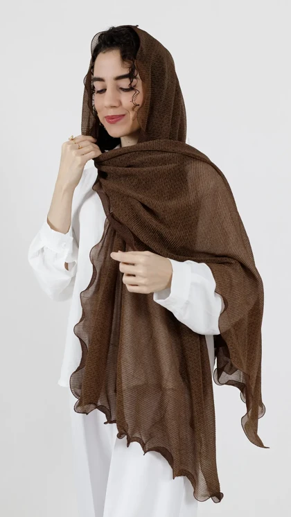 شال شنی قهوه ای