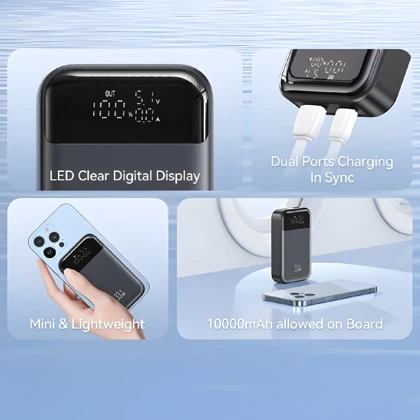 پاور بانک 10000 یوسامز US-CD221 PB74 توان 33 وات