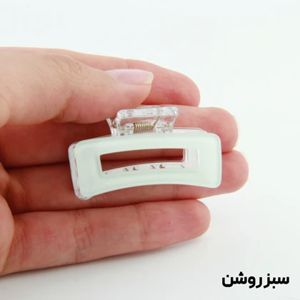 کلیپس دخترانه مدل مستطیل خطی طرح شیشه ای
