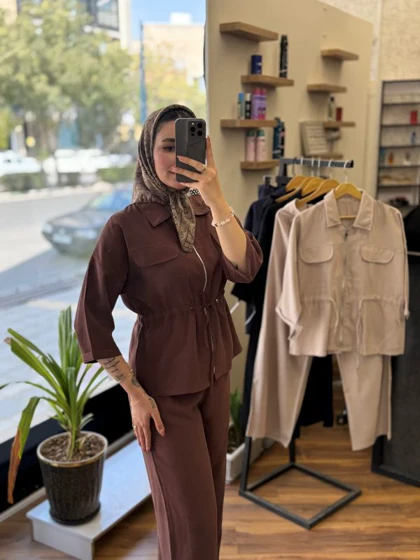 ست تونیک شلوار سیلک_9047