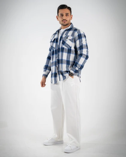 پیراهن مردانه پشمی چهارخونه_کد4709