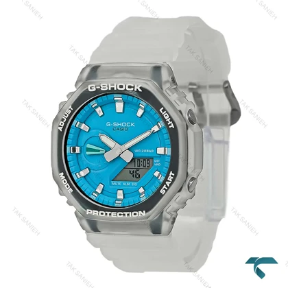 ساعت جیشاک GA-2100 مردانه شیشه ای صفحه آبی GShock-8520-G