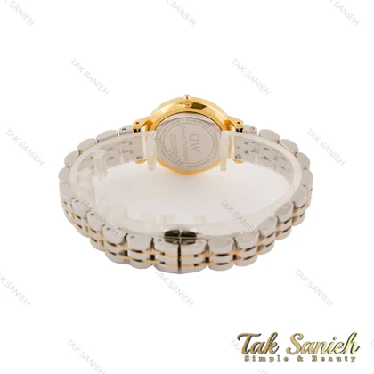 ساعت DW زنانه دورنگ طلایی صفحه سفید ایندکس نگین Daniel-5450-L