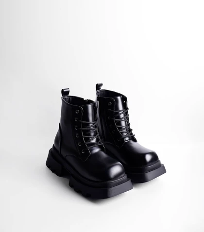 نیم بوت بنددار تک زیپ 4443 Pinki