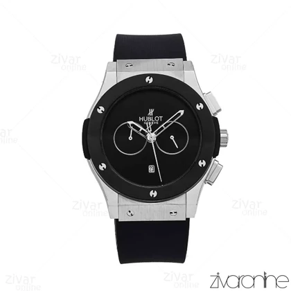 ساعت هابلوت زنانه کلاسیک فیوژن سیلور مشکی صفحه مهندسی 106784