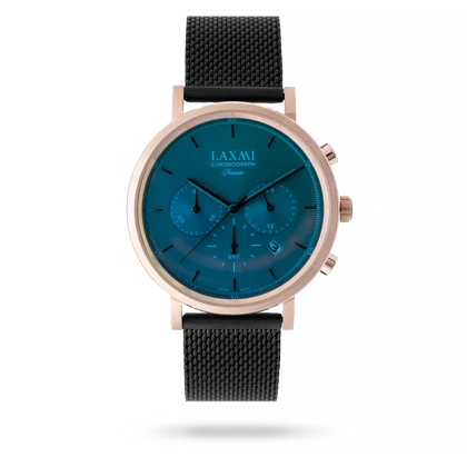 ساعت مچی مردانه لاکسمی بند حصیری رزگلد کد Laxmi 8124