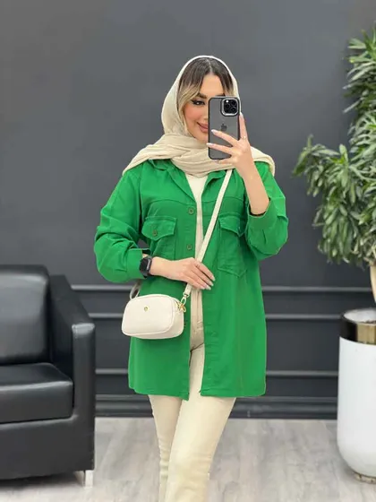 مانتو کتان پشت جیب