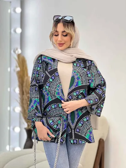 مانتو طرح دار کیف دار