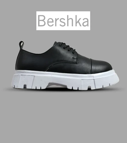 کفش کتانی مردانه مشکی BERSHKA مدل 6253