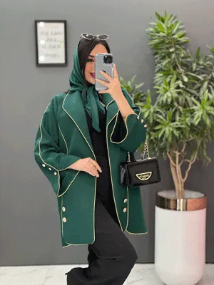 مانتو ژاکارد بغل دکمه