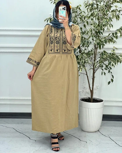 پیراهن ساحلی لینن طرح الهه 1398