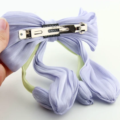 گیره مو پاپیونی طرح گل لاله