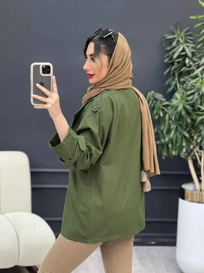 مانتو لینن چهار دکمه سرشانه پاگن