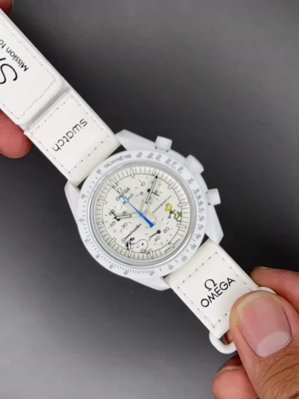 ساعت مچی امگا سواچ ماموریت به ماه اسنوپی طرحدار Omega x Swatch Mision to the moon