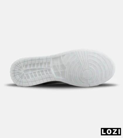 کفش کتانی ساق‌دار مردانه و زنانه سفید طوسی سرمه ای NIKE jordan 1 مدل 7701